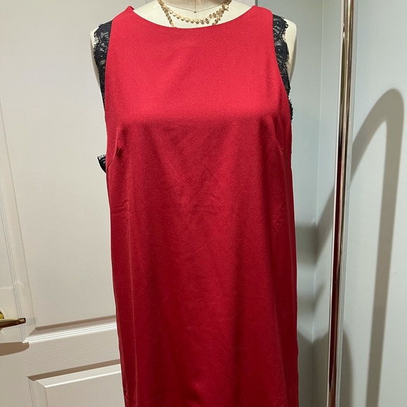 Forever 21 Red Lace Trim Sleeveless Slip Dress L - Picture 2 of 8